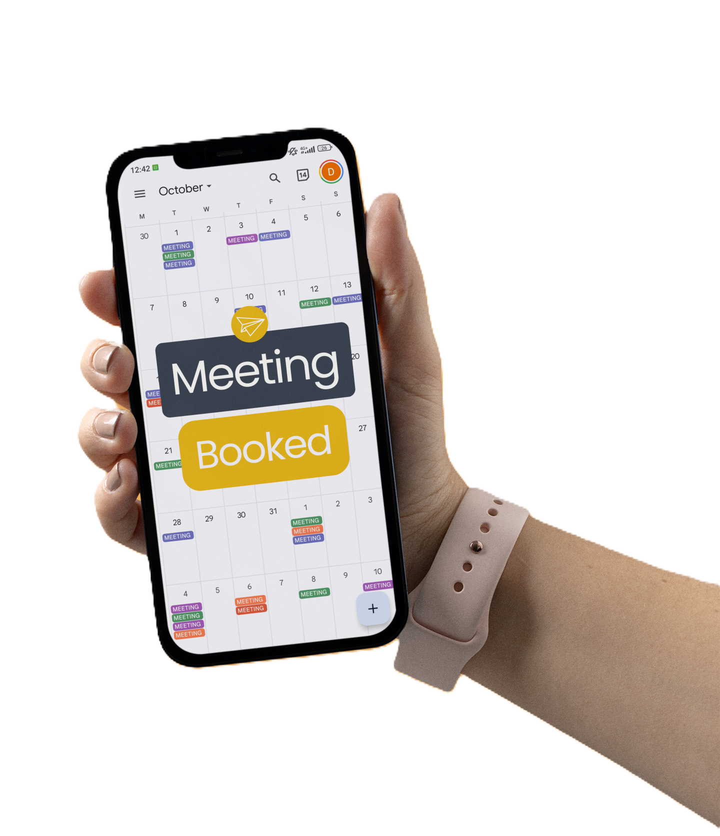 Calendar showing booked meetings