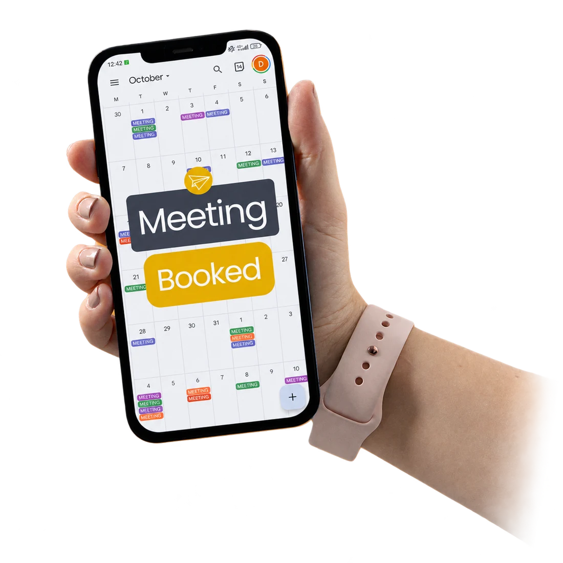 Calendar showing booked meetings