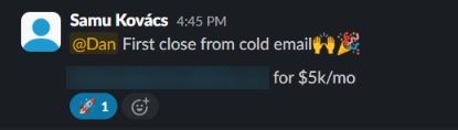 Slack message from Samu Kov&aacute;cs, KS Media
